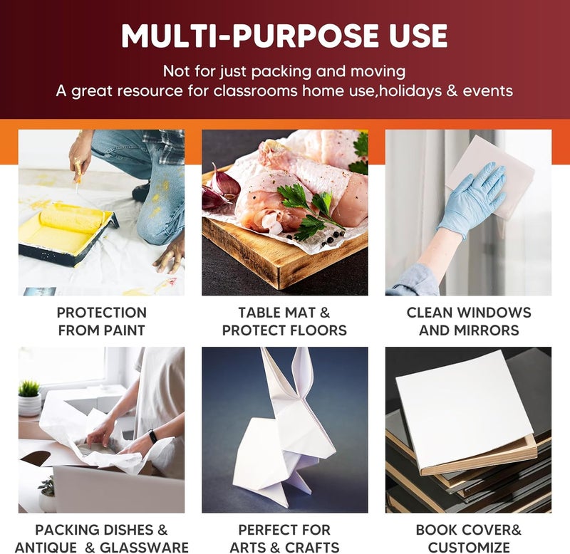 Donyang 15" x 12" Packing Paper Sheets for Moving Supplies, Newsprint Paper for Moving Boxes, Wrapping Paper for Moving, Shipping, Packaging, Small Packing Box, Dishes Glasses Box Filler Materials 80 Sheets - Image 3